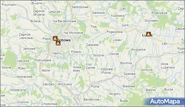 mapa Stróżna, Stróżna na mapie Targeo