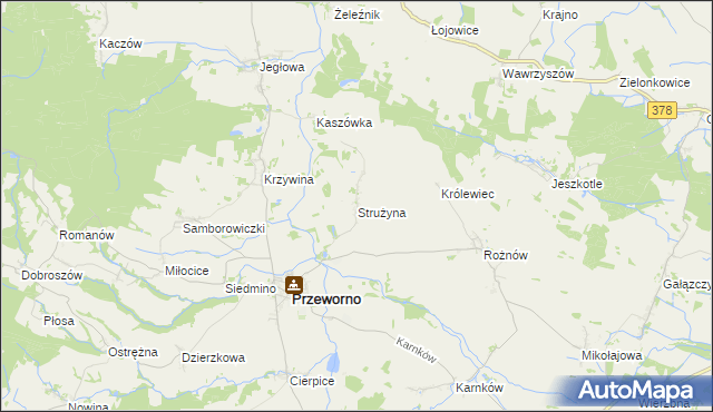 mapa Strużyna gmina Przeworno, Strużyna gmina Przeworno na mapie Targeo