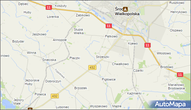 mapa Strzeszki, Strzeszki na mapie Targeo