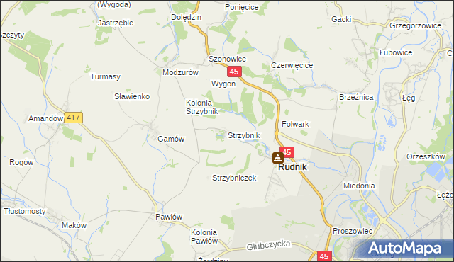 mapa Strzybnik, Strzybnik na mapie Targeo