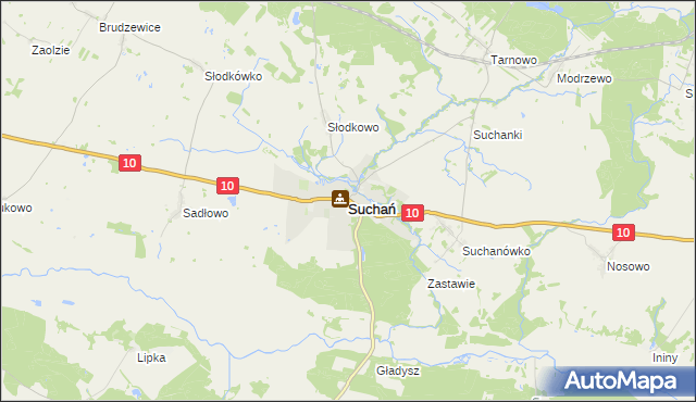 mapa Suchań, Suchań na mapie Targeo