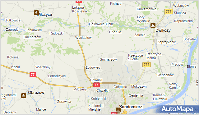 mapa Sucharzów, Sucharzów na mapie Targeo