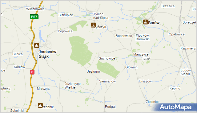 mapa Suchowice, Suchowice na mapie Targeo