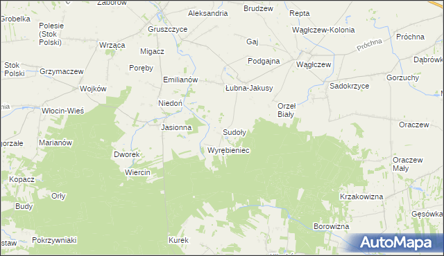 mapa Sudoły, Sudoły na mapie Targeo