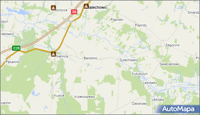 mapa Sulechowo, Sulechowo na mapie Targeo