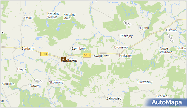 mapa Swędkowo, Swędkowo na mapie Targeo