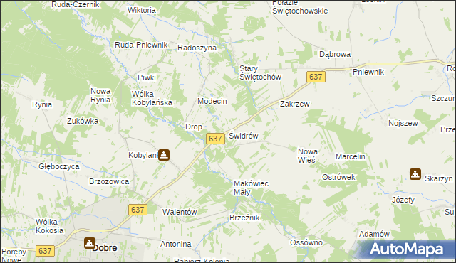 mapa Świdrów, Świdrów na mapie Targeo