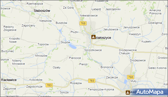 mapa Szczotkowice, Szczotkowice na mapie Targeo