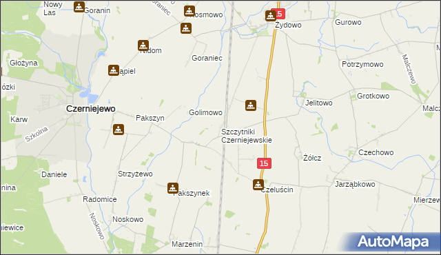 mapa Szczytniki Czerniejewskie, Szczytniki Czerniejewskie na mapie Targeo