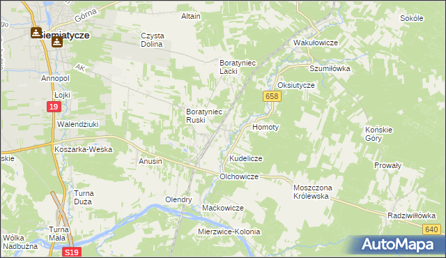 mapa Szerszenie, Szerszenie na mapie Targeo