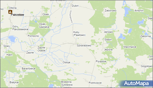 mapa Szkaradowo, Szkaradowo na mapie Targeo