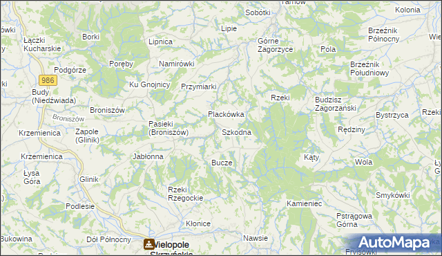 mapa Szkodna, Szkodna na mapie Targeo