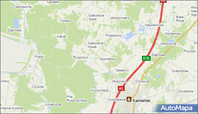 mapa Szpinalów, Szpinalów na mapie Targeo