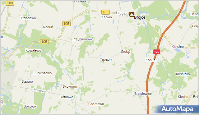 mapa Tąpadły, Tąpadły na mapie Targeo