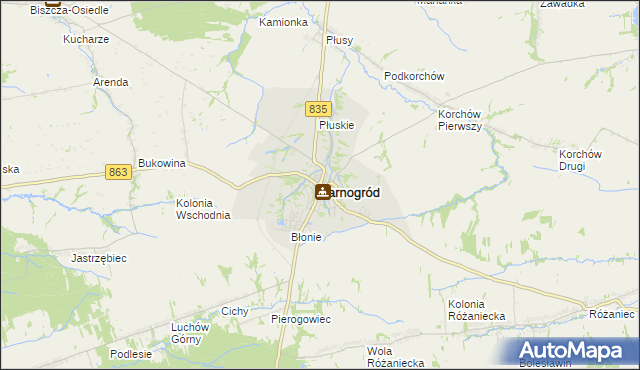 mapa Tarnogród, Tarnogród na mapie Targeo