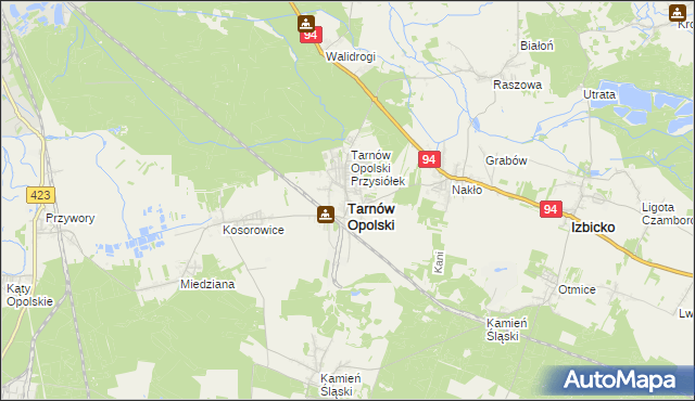 mapa Tarnów Opolski, Tarnów Opolski na mapie Targeo