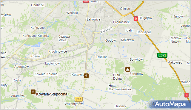 mapa Trablice, Trablice na mapie Targeo