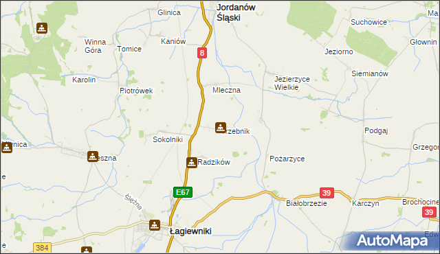 mapa Trzebnik, Trzebnik na mapie Targeo