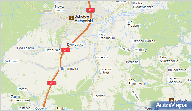 mapa Trzeboś, Trzeboś na mapie Targeo