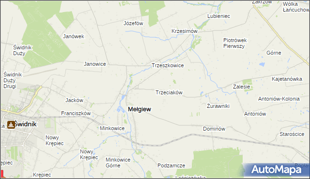 mapa Trzeciaków, Trzeciaków na mapie Targeo