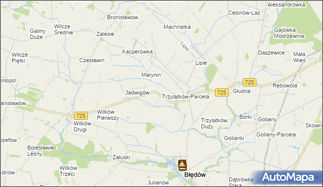 mapa Trzylatków-Parcela, Trzylatków-Parcela na mapie Targeo