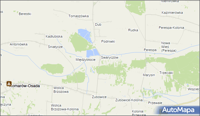 mapa Tuczapy gmina Komarów-Osada, Tuczapy gmina Komarów-Osada na mapie Targeo