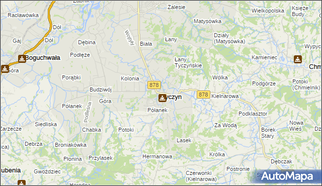 mapa Tyczyn powiat rzeszowski, Tyczyn powiat rzeszowski na mapie Targeo