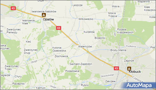 mapa Waleńczów, Waleńczów na mapie Targeo