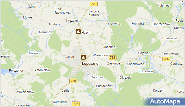 mapa Wielebnów, Wielebnów na mapie Targeo