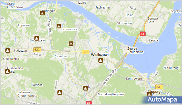 mapa Wieliszew, Wieliszew na mapie Targeo