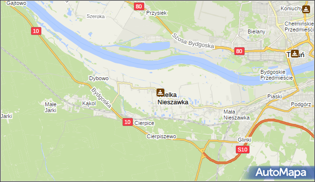 mapa Wielka Nieszawka, Wielka Nieszawka na mapie Targeo