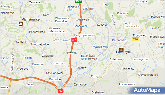 mapa Wiktorowice, Wiktorowice na mapie Targeo
