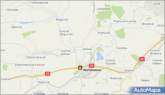 mapa Wilków gmina Werbkowice, Wilków gmina Werbkowice na mapie Targeo