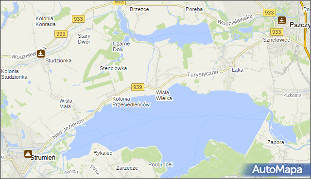 mapa Wisła Wielka, Wisła Wielka na mapie Targeo