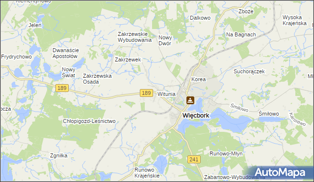 mapa Witunia, Witunia na mapie Targeo