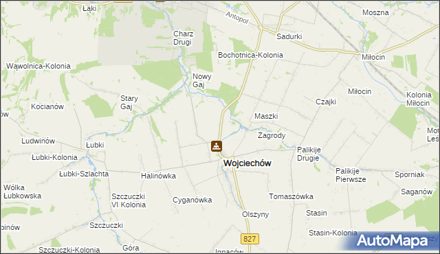 mapa Wojciechów-Kolonia Piąta, Wojciechów-Kolonia Piąta na mapie Targeo