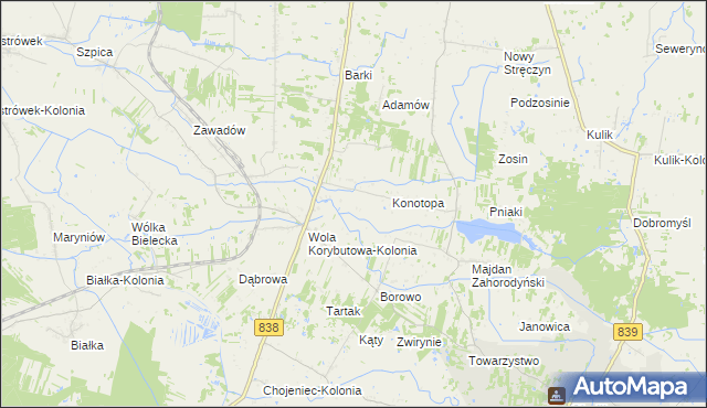 mapa Wola Korybutowa Druga, Wola Korybutowa Druga na mapie Targeo