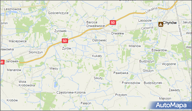 mapa Wola Kukalska, Wola Kukalska na mapie Targeo