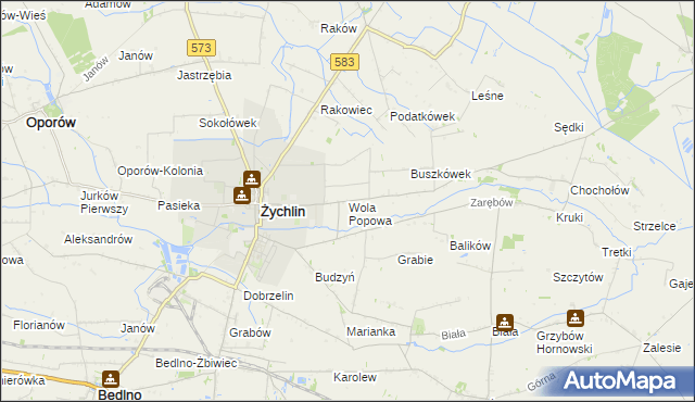 mapa Wola Popowa, Wola Popowa na mapie Targeo