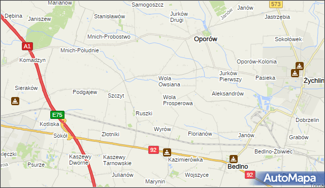 mapa Wola Prosperowa, Wola Prosperowa na mapie Targeo