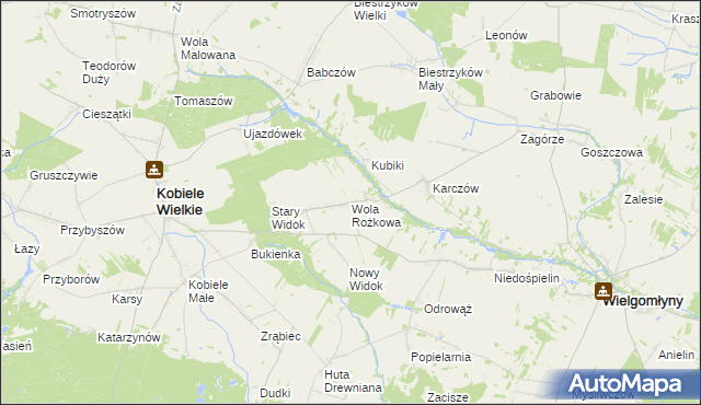 mapa Wola Rożkowa, Wola Rożkowa na mapie Targeo