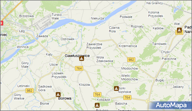 mapa Wola Zdakowska, Wola Zdakowska na mapie Targeo