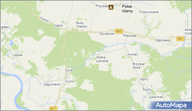 mapa Wólka Łamana, Wólka Łamana na mapie Targeo