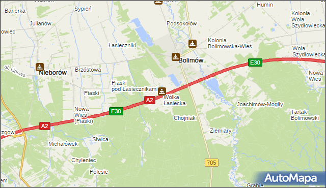 mapa Wólka Łasiecka, Wólka Łasiecka na mapie Targeo