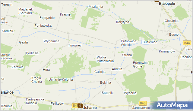 mapa Wólka Putnowicka, Wólka Putnowicka na mapie Targeo