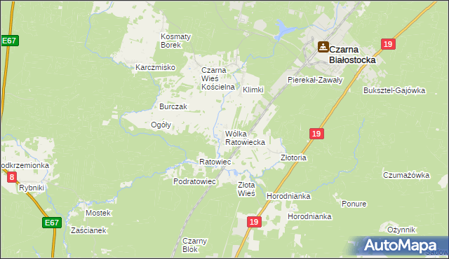 mapa Wólka Ratowiecka, Wólka Ratowiecka na mapie Targeo