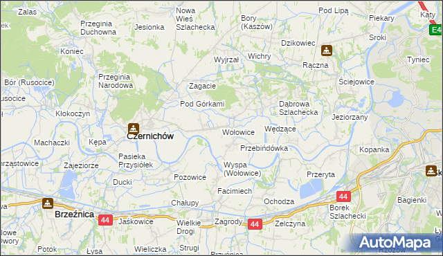 mapa Wołowice, Wołowice na mapie Targeo