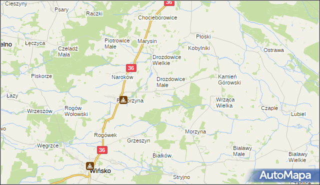 mapa Wrząca Śląska, Wrząca Śląska na mapie Targeo