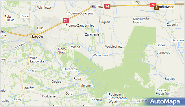 mapa Wszachów, Wszachów na mapie Targeo