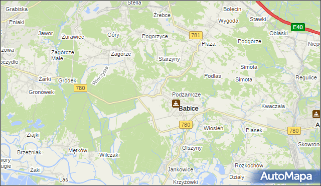 mapa Wygiełzów gmina Babice, Wygiełzów gmina Babice na mapie Targeo